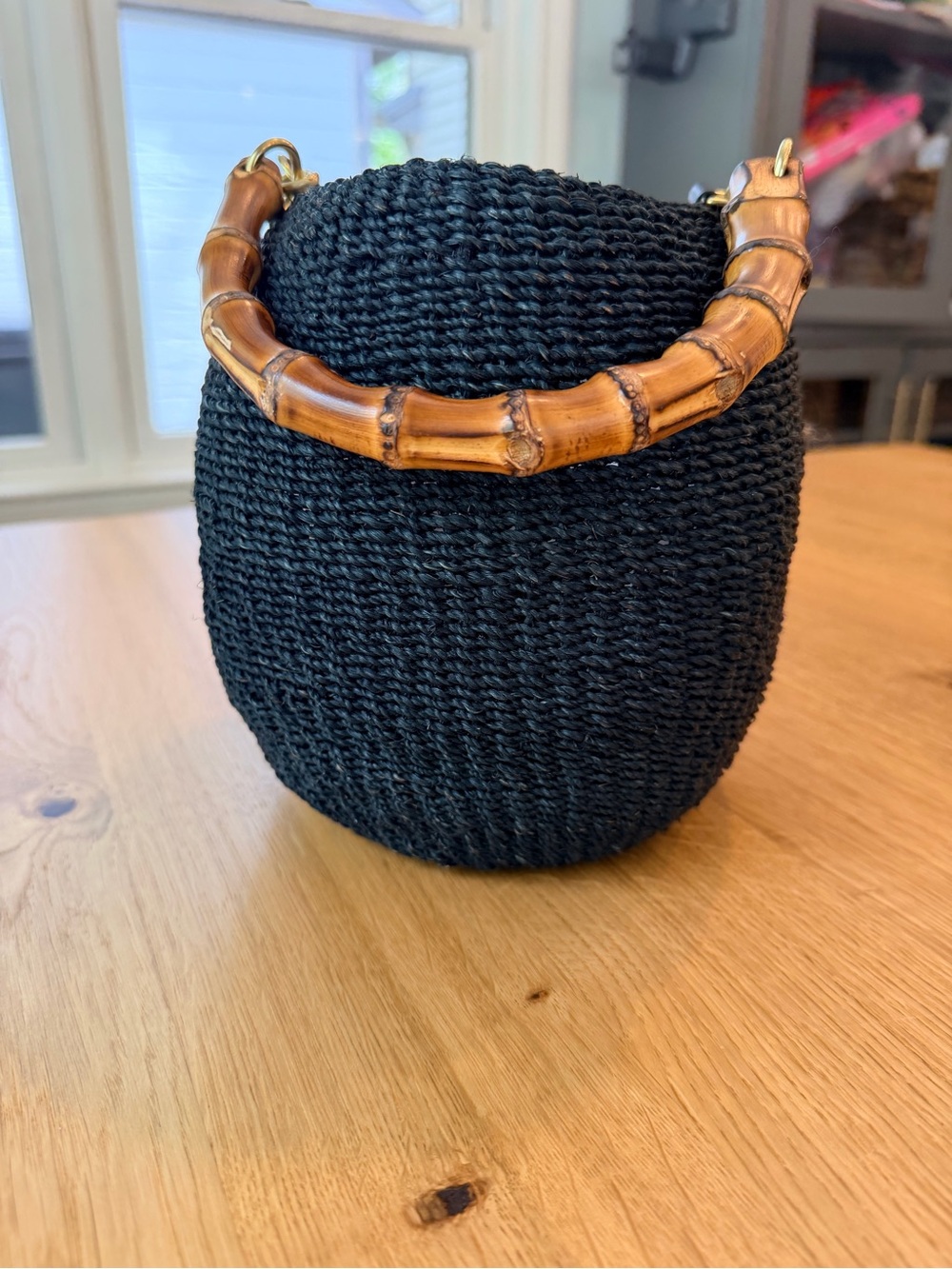 Clare V POT DE MIEL W/ BAMBOO HANDLE Black w/ Bamboo $265